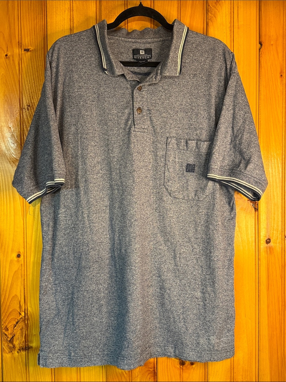 Givenchy Activewear Blue Heather Polo with Chest Pocket